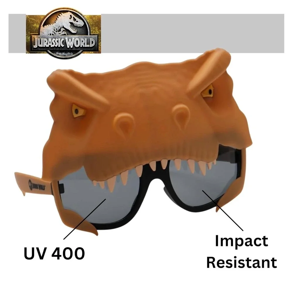 Sun-Staches Sunstaches SG3239 T-Rex Jurassic‎ World Mask NWT